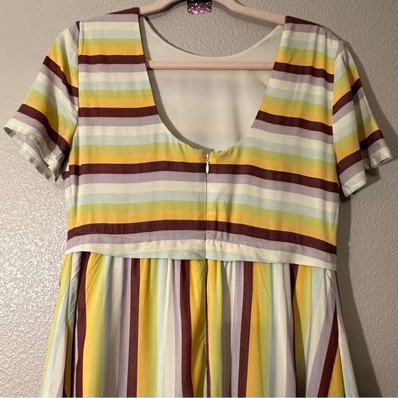 005 Madewell Scoop-neck Back Striped Dress Size 00 - Picture 6 of 8
